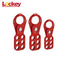 Red Durable Safety Lockout Hasp 6 Padlocks Jaw Size 38mm Easy Operate