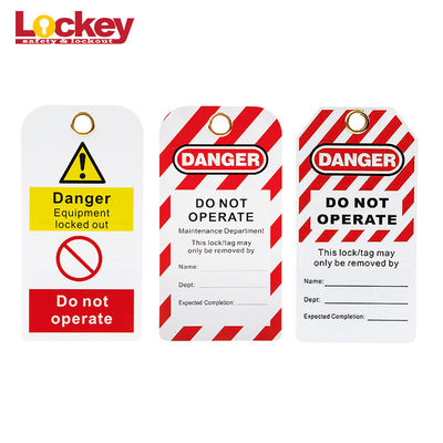 Lockey注文ポリ塩化ビニールの警告の足場の安全は閉鎖防水分離の札に付けます